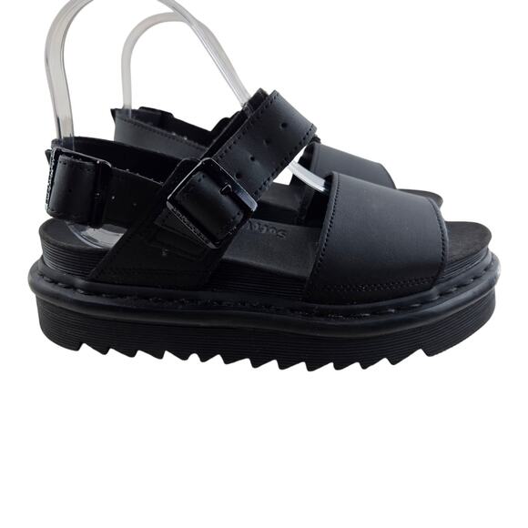 Dr Martens Voss Platform Sandals Womens 6 Black Leather Slingback Chunky Rock - Picture 2 of 11